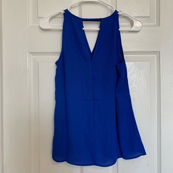Sam Edelman Blue Sleeveless Choker-Cutout Top - Picture 1 of 6